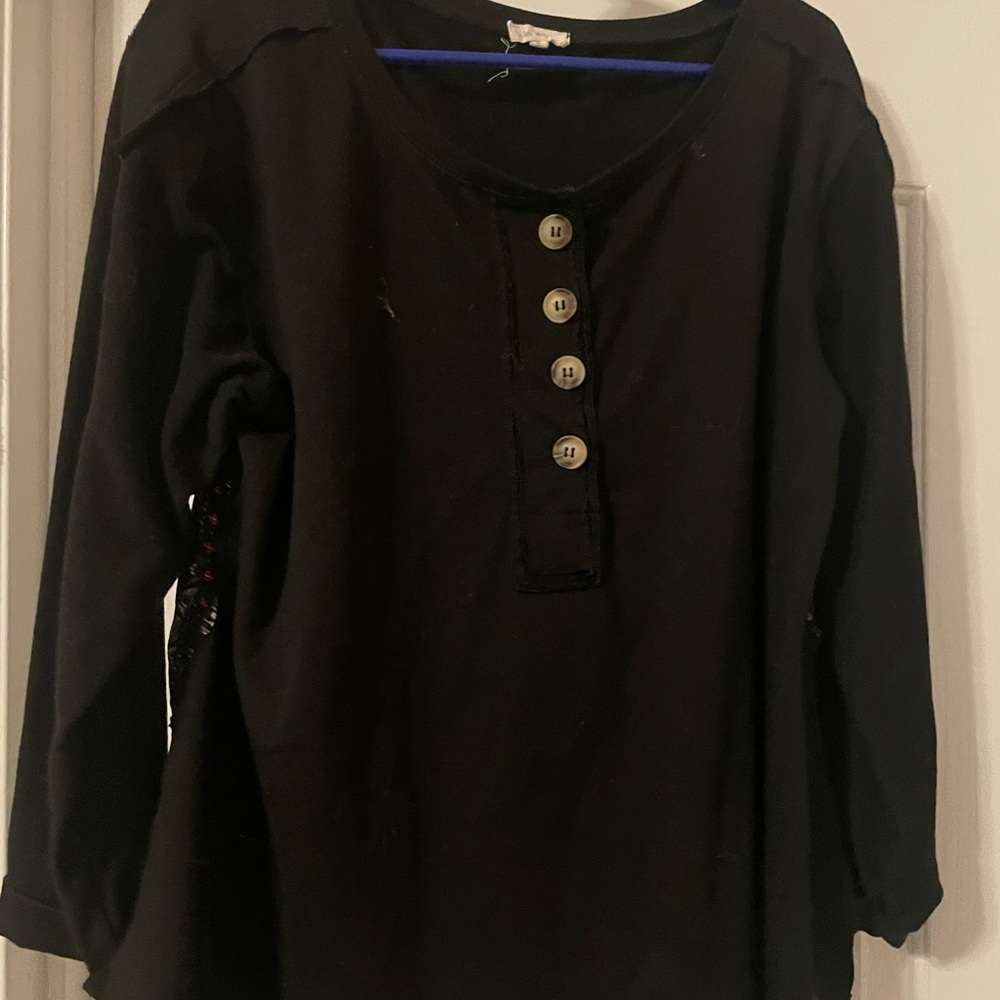 Black Long Sleeve Casual Tee